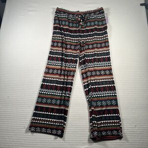 Just Spun Women’s Size 8-10 Christmas Pajama Pants Snowflake Fair Isle